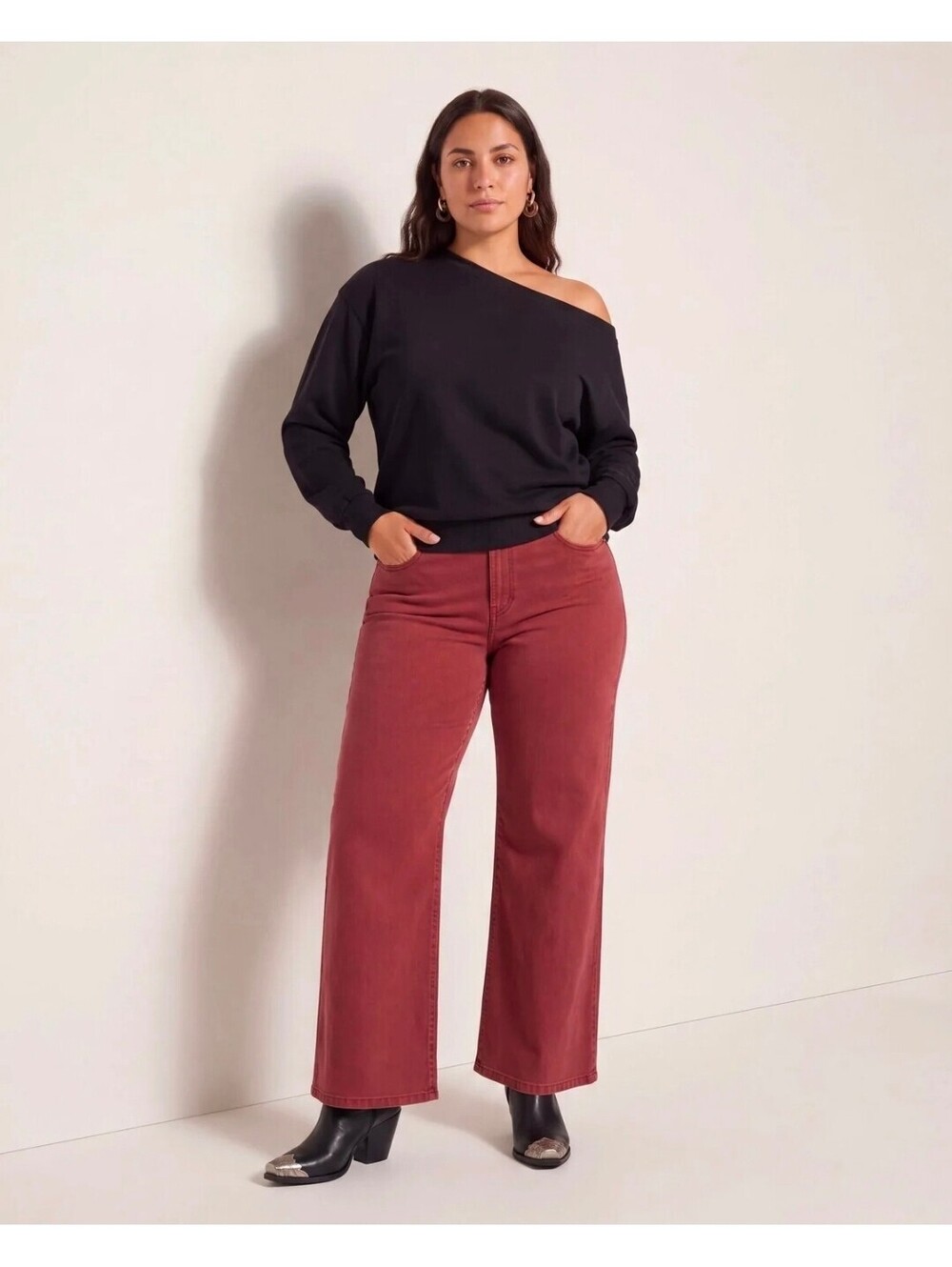 Seas Seventy Eight and Sunny Wide-Leg Red Pants Size 16W